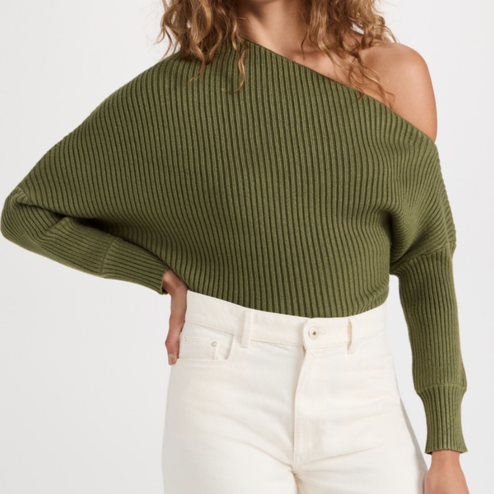 Line & Dot Off the Shoulder Sweater